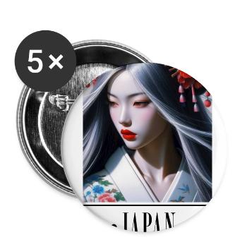 Culture Club - Asie - Japon 3 - Lot de 5 grands badges (56 mm) - blanc - Devant