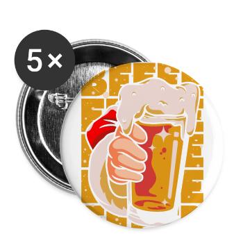 Weihnachten hoho hold my beer - Buttons groß 56 mm (5er Pack) - Weiß - Vorne