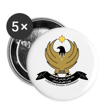 Iraqi Kurdistan Coat of Arms - Buttons large 2.2''/56 mm (5-pack) - white - Front