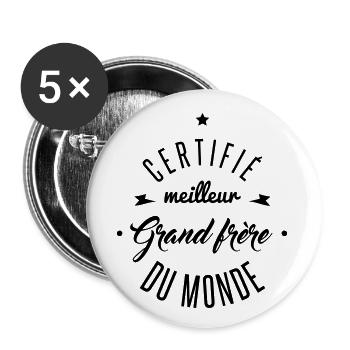 meilleur grand frère - Lot de 5 grands badges (56 mm) - blanc - Devant