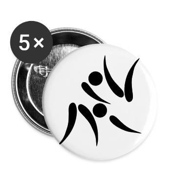 Judo Logo - Buttons large 2.2''/56 mm (5-pack) - white - Front