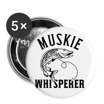 Hecht - Buttons groß 56 mm (5er Pack) - Weiß - Vorne