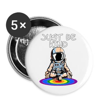 LGBTQ. Be Kind - Buttons groß 56 mm (5er Pack) - Weiß - Vorne