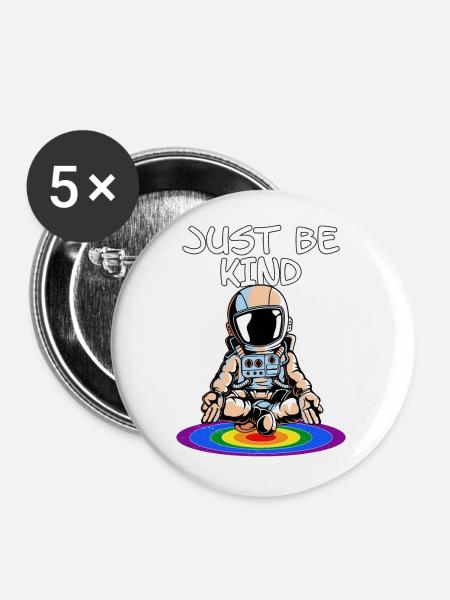 LGBTQ. Be Kind - Buttons groß 56 mm (5er Pack) - Weiß