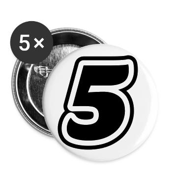 5 Symbole numérique - Lot de 5 grands badges (56 mm) - blanc - Devant