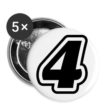 Symbole à 4 chiffres - Lot de 5 grands badges (56 mm) - blanc - Devant