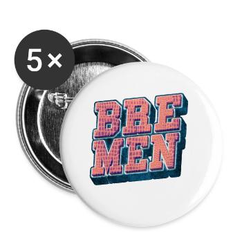 Brême Allemagne City Font Vintage Rétro - Lot de 5 grands badges (56 mm) - blanc - Devant