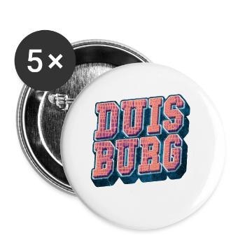 Duisburg Germany City Font Vintage Retro - Buttons large 2.2''/56 mm (5-pack) - white - Front