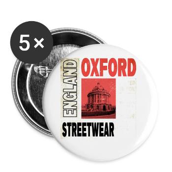 Oxford England UK Stadt Skyline Heimat Liebe - Buttons groß 56 mm (5er Pack) - Weiß - Vorne
