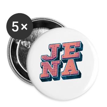 Jena Germany City Font Vintage Retro - Buttons large 2.2''/56 mm (5-pack) - white - Front