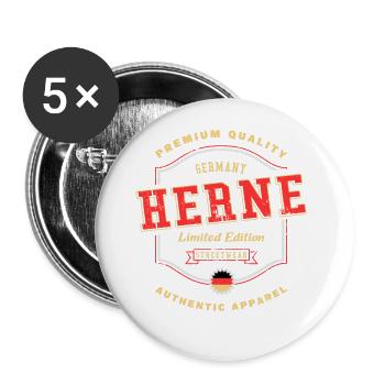 Herne Germany City Font Vintage Retro - Buttons large 2.2''/56 mm (5-pack) - white - Front