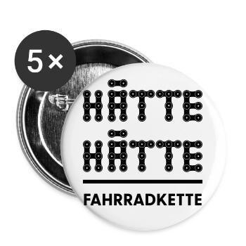 Hätte hätte Fahrrad Kette - Buttons groß 56 mm (5er Pack) - Weiß - Vorne