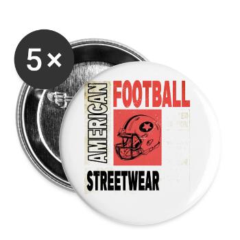 American Football Helm Vintage Retro USA Sport - Buttons groß 56 mm (5er Pack) - Weiß - Vorne