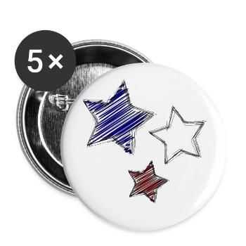 STERN. STERNE. STERN. STERNE. FEST. JAHRESTAG - Buttons groß 56 mm (5er Pack) - Weiß - Vorne