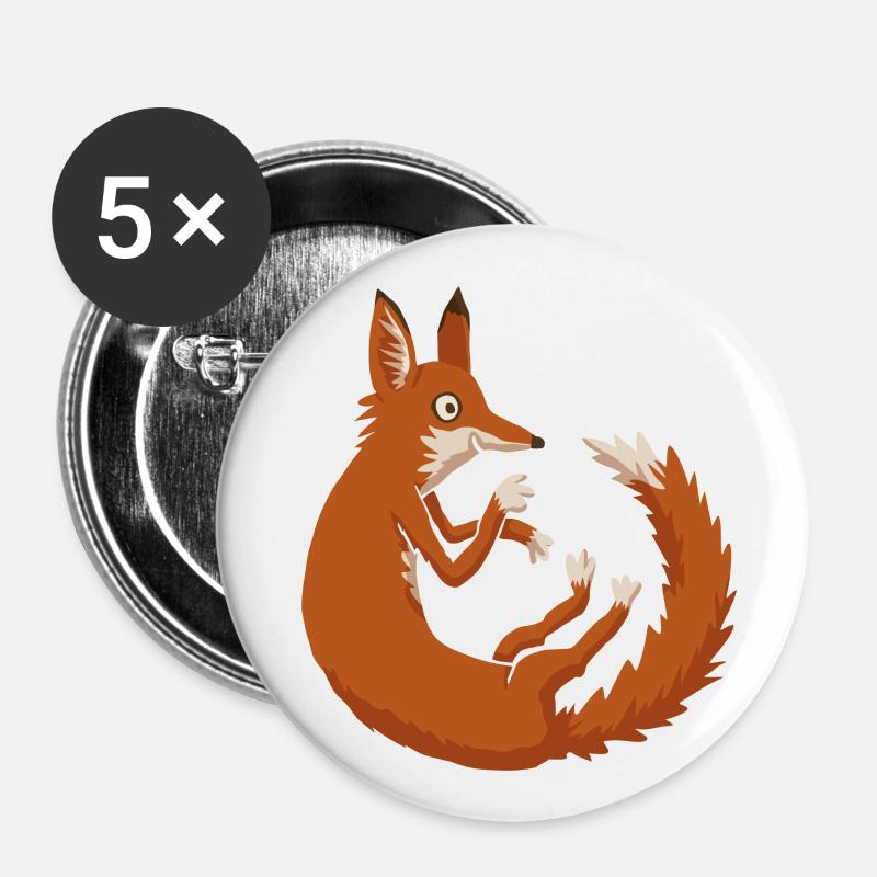 Fox - Buttons large 2.2''/56 mm (5-pack) - white