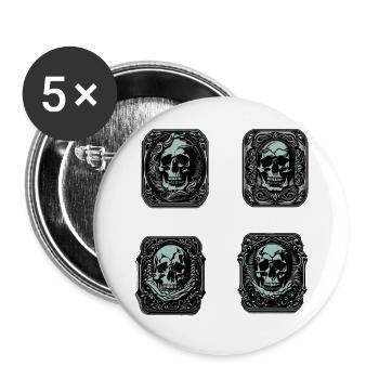 Skulls Sticker - Buttons large 2.2''/56 mm (5-pack) - white - Front