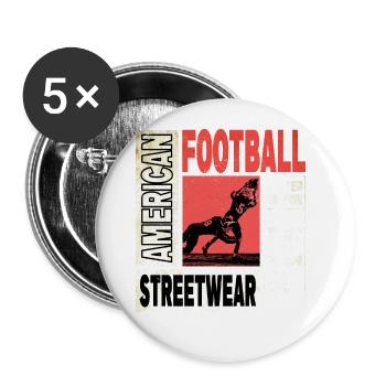 American Football Spieler Vintage Retro USA Sport - Buttons groß 56 mm (5er Pack) - Weiß - Vorne