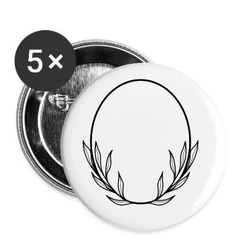 Willow leaf Boho Floral Wreath - Buttons large 2.2''/56 mm (5-pack) - white - Front