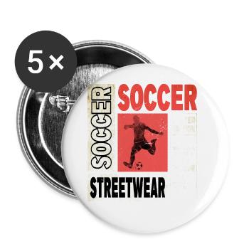 Joueur de football Joueur de football Fan Club sportif - Lot de 5 grands badges (56 mm) - blanc - Devant