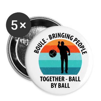 Boule Petanque Boccia Boules - Buttons large 2.2''/56 mm (5-pack) - white - Front