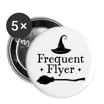 Frequent Flyer - Buttons large 2.2''/56 mm (5-pack) - white - Front