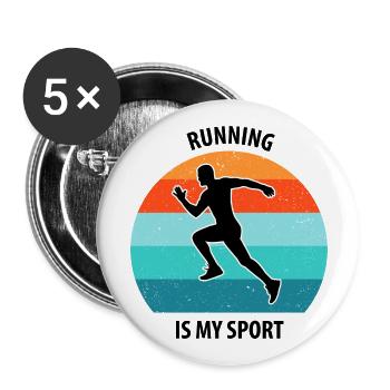 Floorball, Floorball, Field Hockey, Indoor Hockey - Buttons large 2.2''/56 mm (5-pack) - white - Front