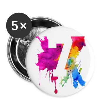 7 YEARS 7TH BIRTHDAY - Buttons large 2.2''/56 mm (5-pack) - white - Front