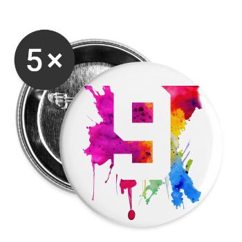 9 ANS 9E ANNIVERSAIRE - Lot de 5 grands badges (56 mm) - blanc - Devant