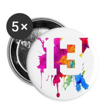 13 YEARS 13TH BIRTHDAY - Buttons large 2.2''/56 mm (5-pack) - white - Front