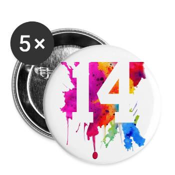 14 YEARS 14TH BIRTHDAY - Buttons large 2.2''/56 mm (5-pack) - white - Front