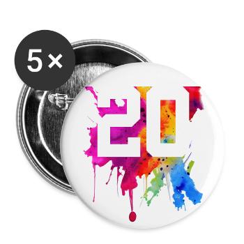 20 YEARS 20TH BIRTHDAY - Buttons large 2.2''/56 mm (5-pack) - white - Front