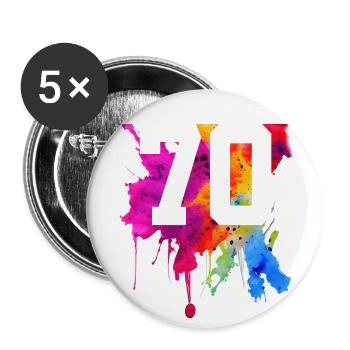 70 YEARS 70TH BIRTHDAY - Buttons large 2.2''/56 mm (5-pack) - white - Front