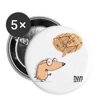 kleiner Klugscheißer - Buttons groß 56 mm (5er Pack) - Weiß - Vorne