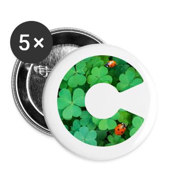 Shamrocks C - Buttons large 2.2''/56 mm (5-pack) - white - Front