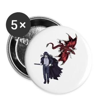 Dragon Swordsman Fantasy Medieval Fairy Tale - Buttons large 2.2''/56 mm (5-pack) - white - Front