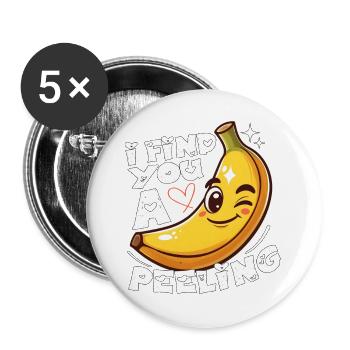 ICH FINDE FÜR DICH EIN PEELING - Buttons groß 56 mm (5er Pack) - Weiß - Vorne
