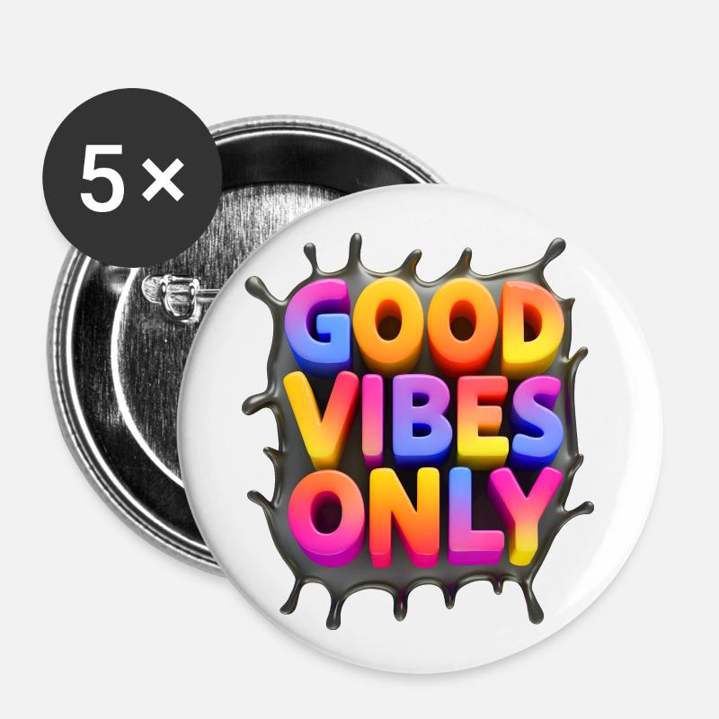 VIBES 🌈 - Buttons large 2.2''/56 mm (5-pack) - white