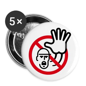 Warnzeichen / Warnung / Verbot (Symbol / 2C) - Buttons groß 56 mm (5er Pack) - Weiß - Vorne