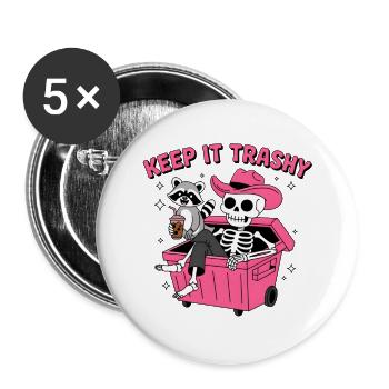 Raton laveur Halloween - Lot de 5 grands badges (56 mm) - blanc - Devant