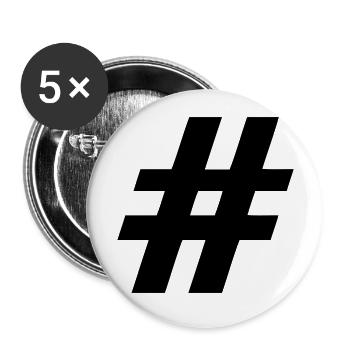 Hashtag personnalisable. - Lot de 5 grands badges (56 mm) - blanc - Devant