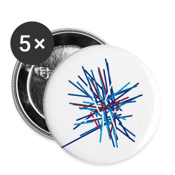 abstrakt - Buttons groß 56 mm (5er Pack) - Weiß - Vorne