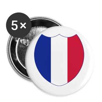 France - French- Frenchie - Buttons large 2.2''/56 mm (5-pack) - white - Front