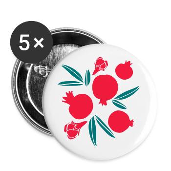 Pomegranates fruit - Buttons large 2.2''/56 mm (5-pack) - white - Front