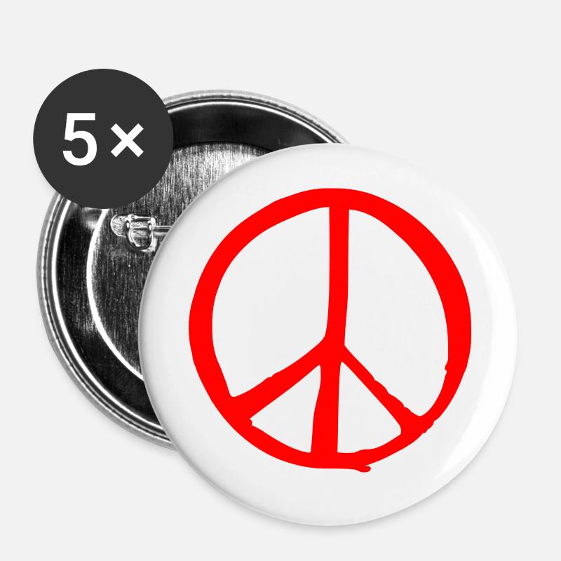 peace sign - Buttons large 2.2''/56 mm (5-pack) - white