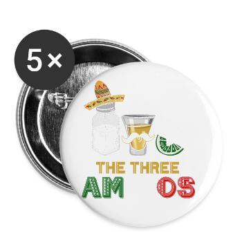 The 3 Three Amigos T-shirt - Salt, Tequila & Lime - Buttons large 2.2''/56 mm (5-pack) - white - Front