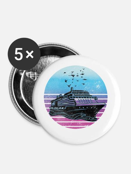 Kreuzfahrt - Buttons groß 56 mm (5er Pack) - Weiß