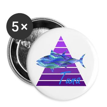 thunfisch e 103 - Buttons groß 56 mm (5er Pack) - Weiß - Vorne