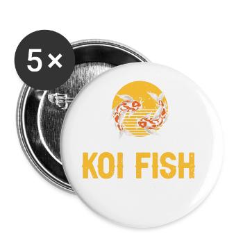 J’aime vraiment KOI Fish OK? Rétro Vintage - Lot de 5 grands badges (56 mm) - blanc - Devant