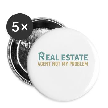 Real Estate Agent Broker Profession Real Estate - Buttons large 2.2''/56 mm (5-pack) - white - Front