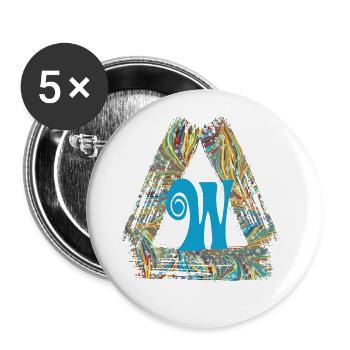 E 201 W - Lot de 5 grands badges (56 mm) - blanc - Devant